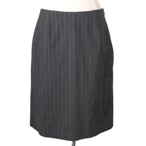 Michael Kors Heather Gray & White Striped Pencil Skirt